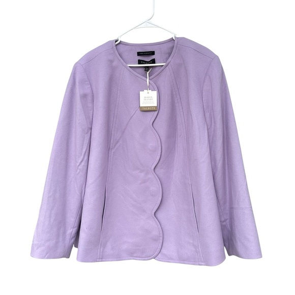 NWT Talbots BRUSHED ITALIAN WOOL SCALLOP EDGE JACKET - Size 22W - Lilac Purple - Picture 4 of 12
